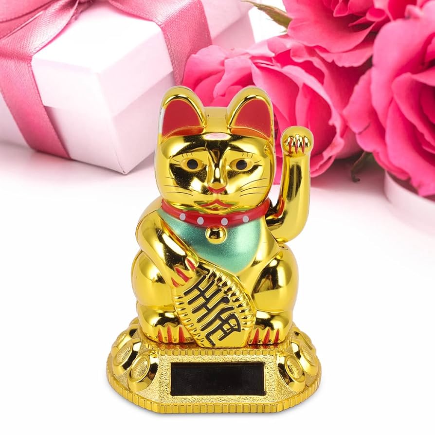 CAT 縁起もの Amazon.com: Japanese Waving Cat, Solar Light Induction